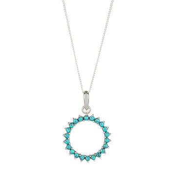 Halo Radiance Turquoise Silver Large Necklace, 2 of 12