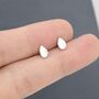 Minimalist Droplet Stud Earrings In Sterling Silver, thumbnail 6 of 12