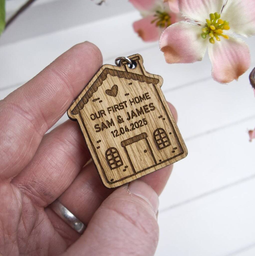 Personalised “Our First Home” Keyring – Custom New Home Keepsake Gift, 1 of 4