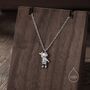 Astronaut Moonstone Pendant Necklace In Sterling Silver, thumbnail 6 of 10