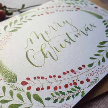 'Merry Christmas' Hand Lettered Christmas Card, 2 of 4
