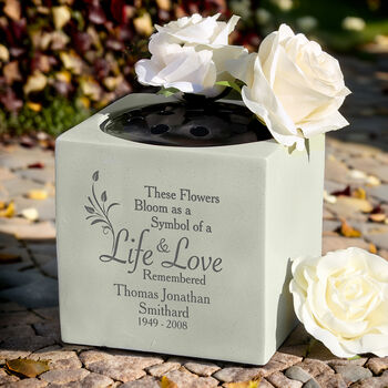 Personalised Life And Love Memorial Resin Vase, 3 of 3