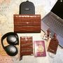 Brown Crocodile Embossed Leather Travel Wallet, thumbnail 1 of 5