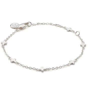 Girl's Sterling Silver By The Inch Cross Bracelet By Molly Brown London