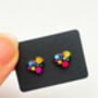 Mini Disco Stud Earrings With Colourful Glitter, thumbnail 10 of 12