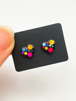 Mini Disco Stud Earrings With Colourful Glitter, 10 of 12