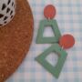 Polymer Clay Trapezoid Large Earrings, thumbnail 2 of 2