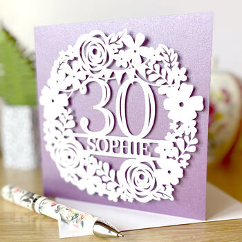 Personalised Floral Bunting Birthday Card, 3 of 8