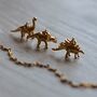 Gold Plated Dinosaur Charm Necklace, thumbnail 1 of 11