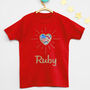 Personalised Liberty Sunburst Heart Sparkly T Shirt, thumbnail 1 of 3