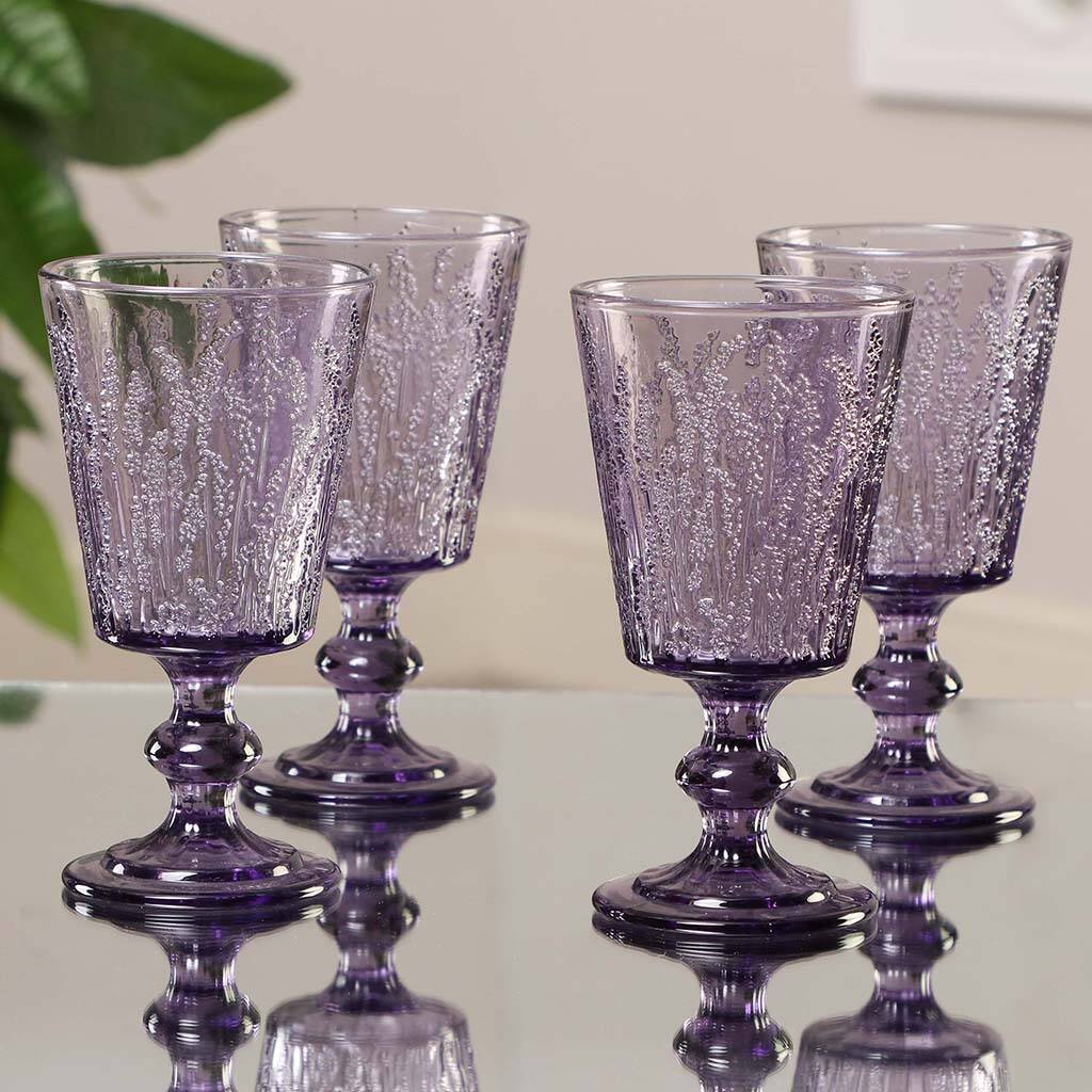Heather Blooms Luxury Embossed Glassware By Dibor