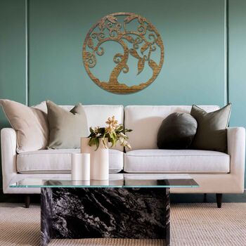 Round Wooden Tree Of Life Home Room Wall Art, 5 of 12