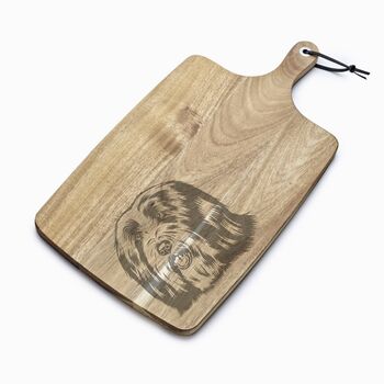 Personalised Bearded Collie Engraved Acacia Serving Board, 2 of 2