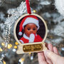 Baby's 1st Christmas Photo 3D Snow Globe Bauble, thumbnail 1 of 5