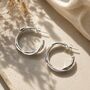 Solid Sterling Silver Interwoven Hoop Earrings, thumbnail 2 of 8