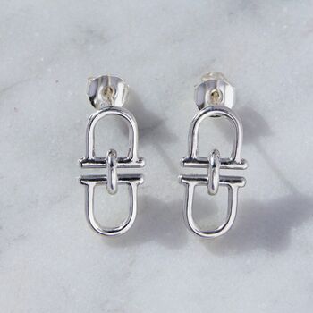 Equine Charm Drop Sterling Silver Earrings, 2 of 7