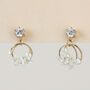 Pearl And Crystal Dangle Stud Earrings, thumbnail 1 of 3