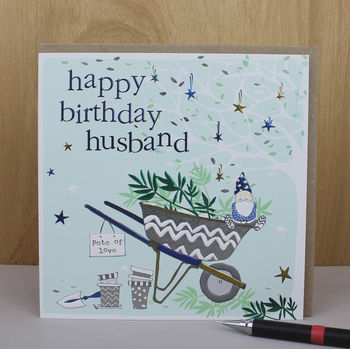 Happy Birthday Husband Card Gardening Theme By Molly Mae ...