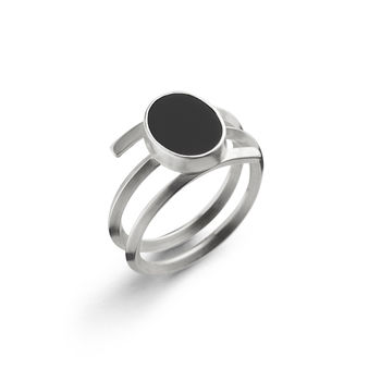 Onyx Spiral Ring, 2 of 3