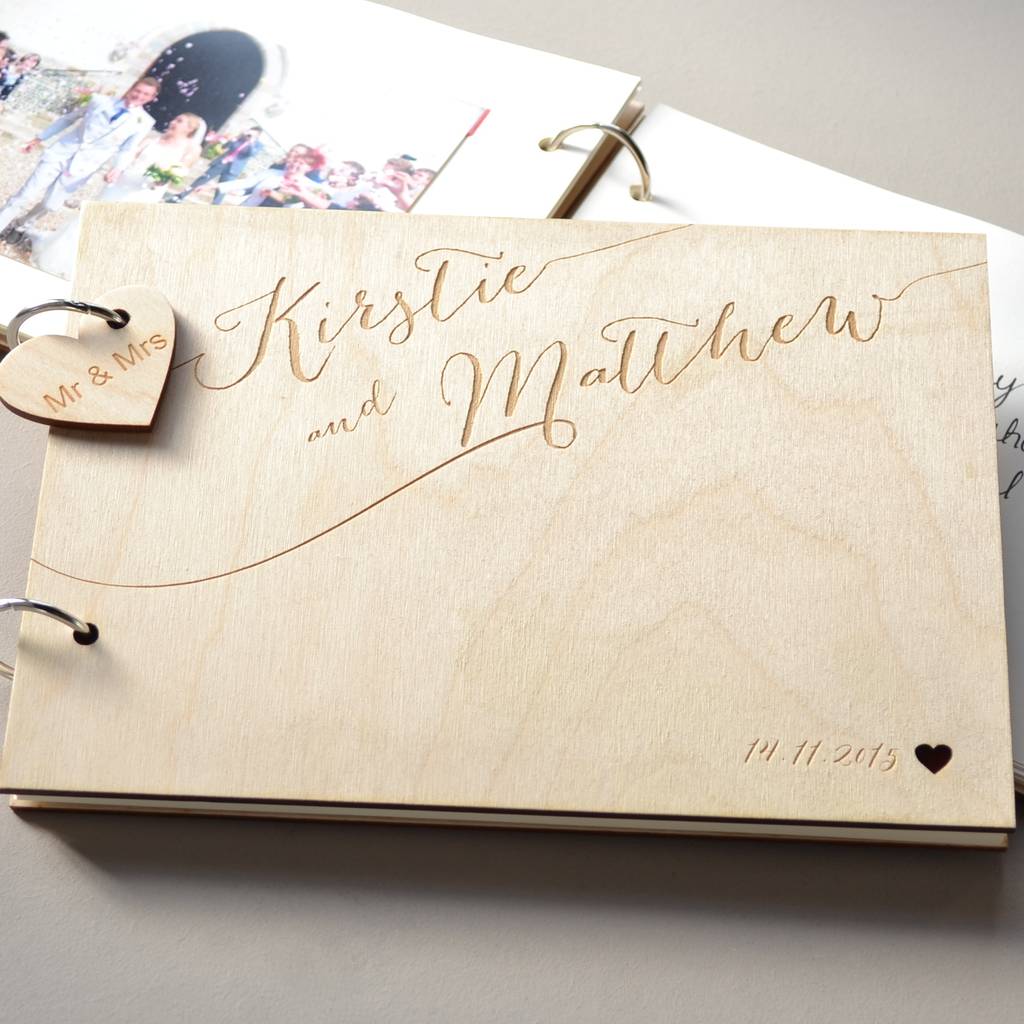 Personalised Engraved Calligraphy Guest Book, 1 of 8
