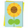 Happy Sunflower Kawaii Greetings Card, thumbnail 4 of 4