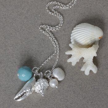 Silver Beachcomber Shell Charm Necklace, 5 of 7