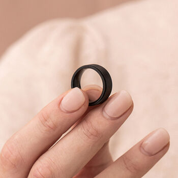Personalised Black Stainless Steel Wide Spinner Ring, 2 of 10