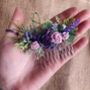 Purple Lilac Flower Hair Comb, thumbnail 2 of 6