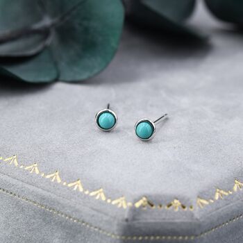 Green Turquoise Stud Earrings, 5 of 12