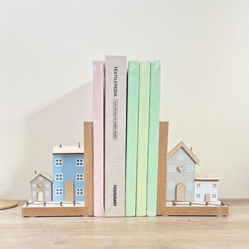 Amsterdam House Style Wooden Bookend Pair, 2 of 6