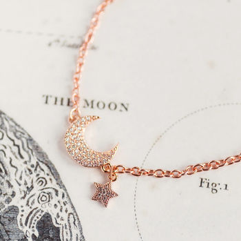 Pave Moon And Star Charm Bracelet, 2 of 10