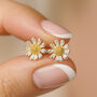 Sterling Silver Golden Daisy Stud Earrings, thumbnail 1 of 8