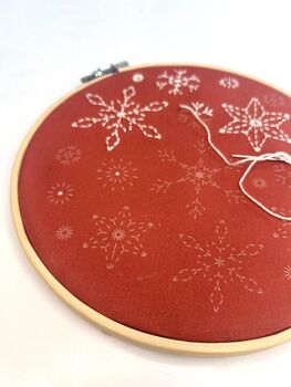 Snowflake Sashiko Christmas Embroidery Kit, 2 of 5