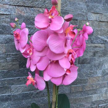 Large Pink Orchid Artificial Silk Flower Arrangement, 3 of 7