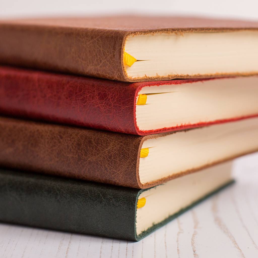 Personalised notebook leather notes to self journal by leather gifts uk