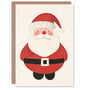 Jolly Santa Happy Smile Cartoon Xmas Christmas Card, thumbnail 1 of 4