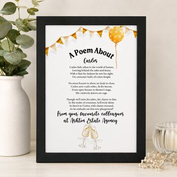 Personalised New Job Gift Print Special Poem, 4 of 9