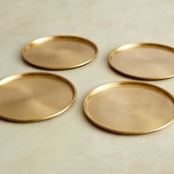 Indira Brass Coasters Set Of Four, 3 of 4