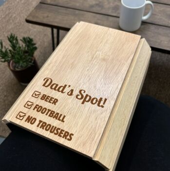 Personalised Wooden Sofa Tray For Dad, 2 of 5