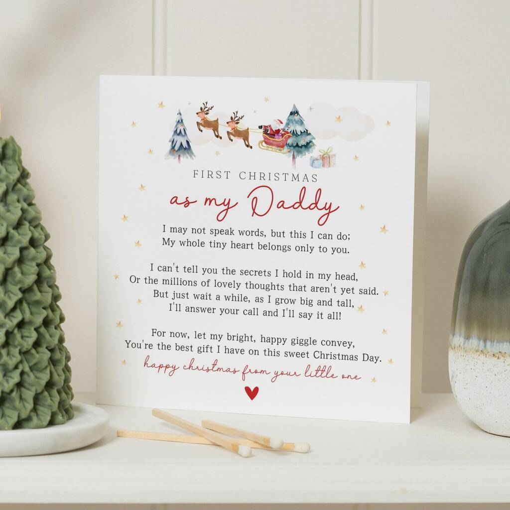 Personalised First Christmas Card For Daddy From Baby, 1 of 7