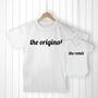 ‘The Original’ T Shirt And ‘The Remix’ Bodysuit Set, thumbnail 1 of 3
