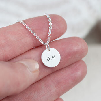 Monogrammed Round Tag Necklace, 12 of 12