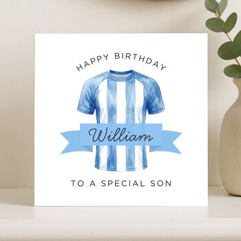 Personalised Football Birthday Card For Special Son, 7 of 8