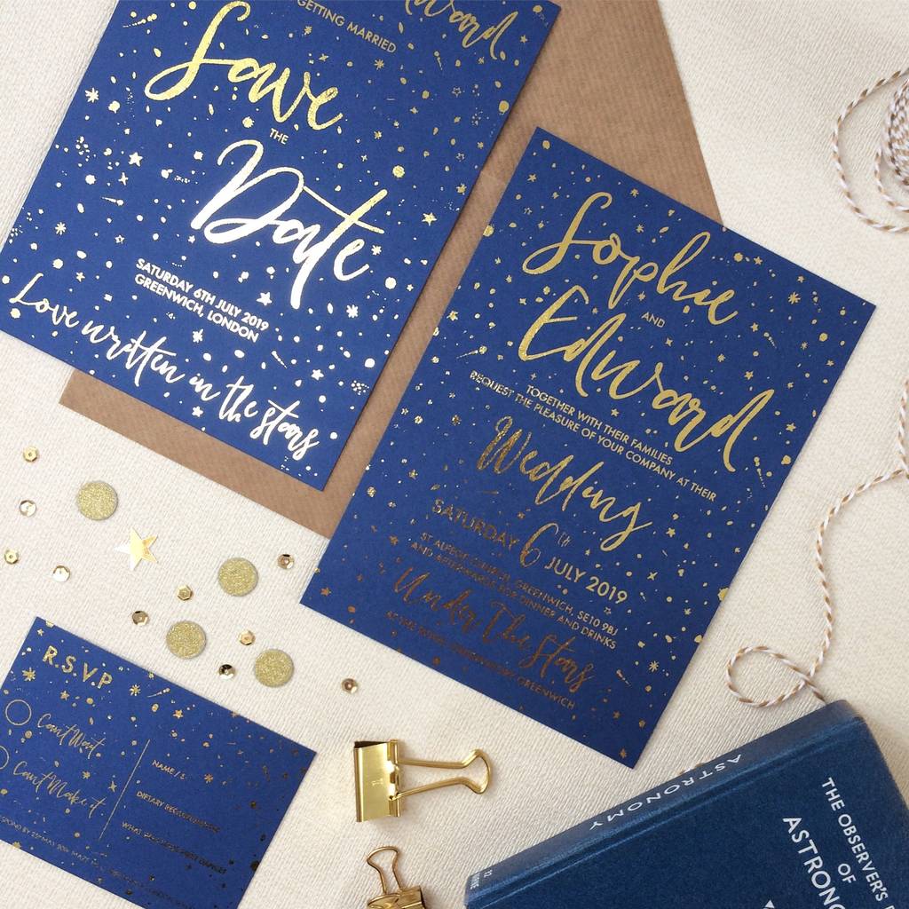 celestial wedding invitations by love paper wishes | notonthehighstreet.com