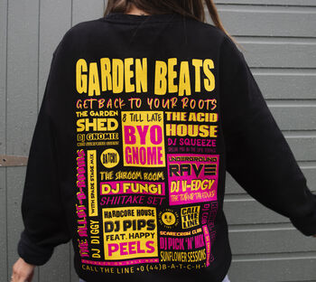 Garden Beats Unisex Festival Poster Sweatshirt, 2 of 3