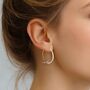Minimalist Bar Sterling Silver Hoop Earrings, thumbnail 2 of 10