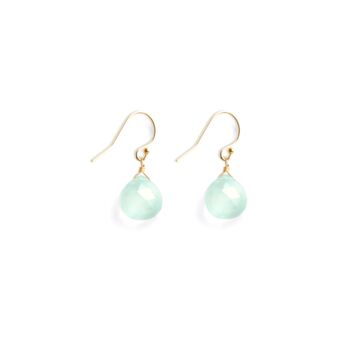 Sea Glass Chalcedony Isla Drop Earrings, 2 of 3