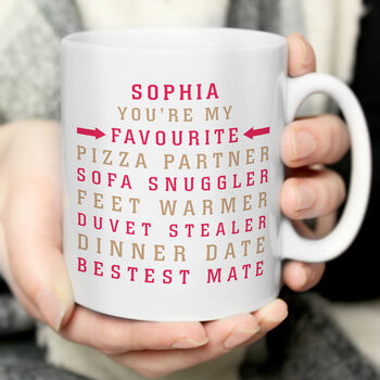 Valentines Gifts For Him My Favourite Person Coffee Mug, 7 of 7