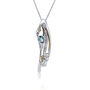 Flowing Silver With Blue Topaz And Pearl Pendant, thumbnail 3 of 6