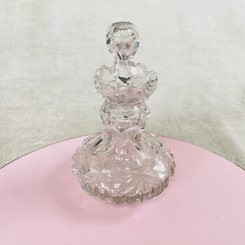 Vintage Rare Decorative Cut Glass Crystal Perfume Bottle ~ 31, 8 of 9